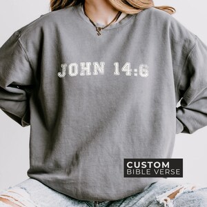 Custom Bible Verse Comfort Color Cotton SWEATSHIRT, Custom Bible Verse SWEATSHIRT, Personalized Cross Embroidered Sweatshirt, Couples Gift