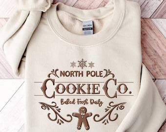 North Pole Cookie Co. Sweatshirt, Baked Fresh Daily Sweater, Cute Christmas Sweatshirt, Premium Christmas Spirit, Brewing Co Hoodie, Xmas