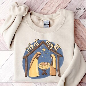 Pull crèche, Noël chrétien, chemise crèche de Noël, crèche histoire vraie, sweat-shirt Silent Night