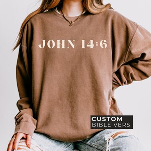 Custom Bible Verse Comfort Color Cotton SWEATSHIRT, Custom Bible Verse SWEATSHIRT, Personalized Cross Embroidered Sweatshirt, Couples Gift