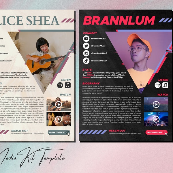 EPK Media Kit Template (One Sheet)