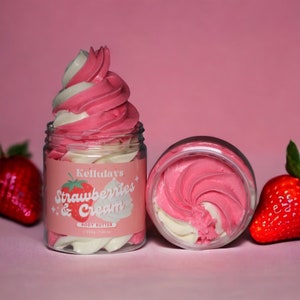 4 Oz. Strawberry Shortcake Whipped Body Cream & 1 Oz Strawberry