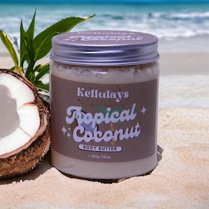 Tropical Coconut Whipped Body Butter | Body Moisturiser | Homemade Body Butter | Skincare | Vegan Friendly | Gift