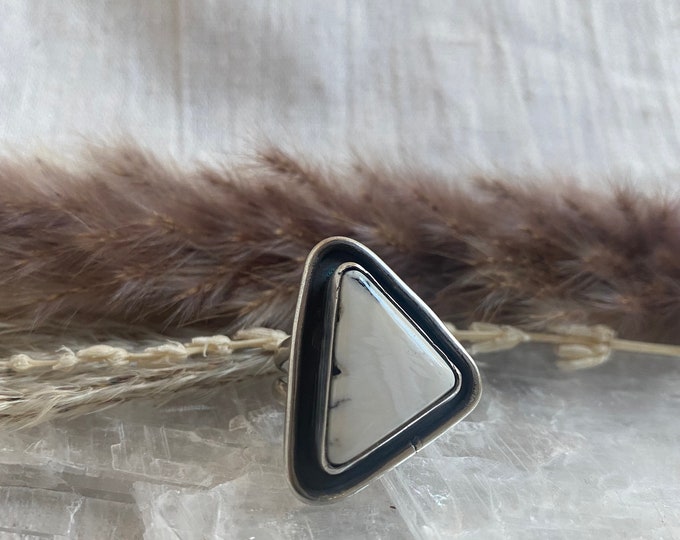 White Buffalo, Sterling Silver Shadow Box Ring, Size 7 - Etsy