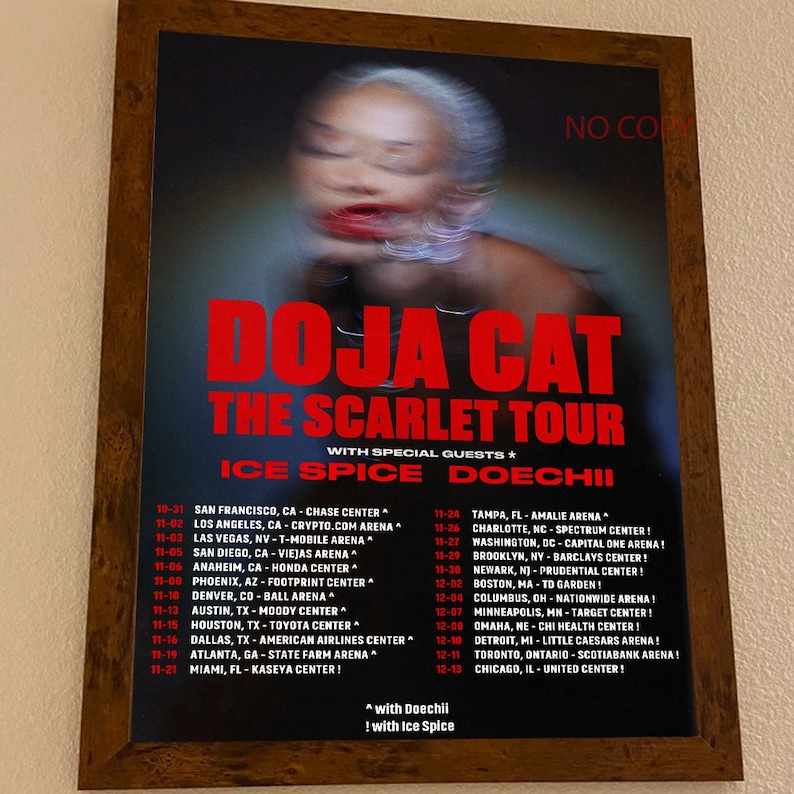 Doja Cat Fall 2023 the Scarlet Tour Poster Etsy