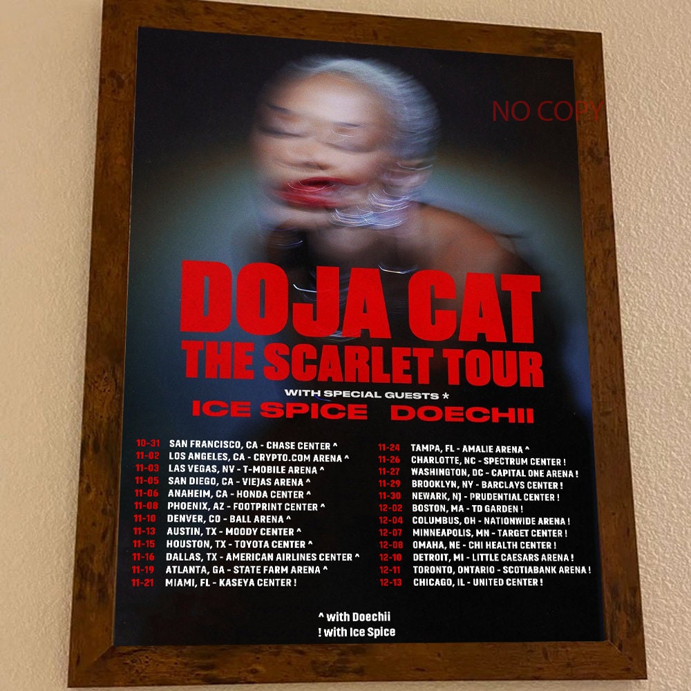 Doja Cat Fall 2023 the Scarlet Tour Poster Etsy