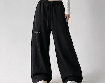 Benutzerdefiniertes Logo Jogginghose mit weitem Bein, schwere Tänzer Streetwear, Baggy Fit