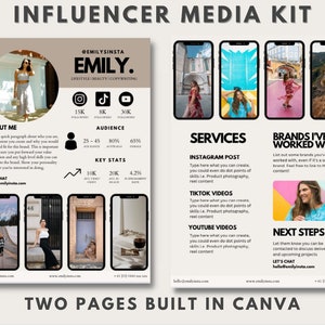 Most Popular Influencer Media Kit Canva Template| Instagram Blogger | YouTube and TikTok Blogger | Media Kit Brand Deals| UGC | Land Deals