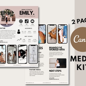 Influencer Media Kit Canva Template| Instagram Blogger | YouTube and TikTok Blogger | Media Kit Brand Deals| UGC