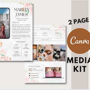 Influencer Media Kit Canva Template| Instagram Blogger | YouTube and TikTok Blogger | Media Kit Brand Deals| UGC