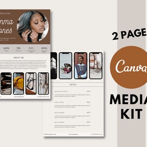 Influencer Media Kit Canva Template| Instagram Blogger | YouTube and TikTok Blogger | Media Kit Brand Deals| UGC