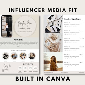 Influencer Media Kit Canva Template| Instagram Blogger | YouTube and TikTok Blogger | Media Kit Brand Deals| UGC Active