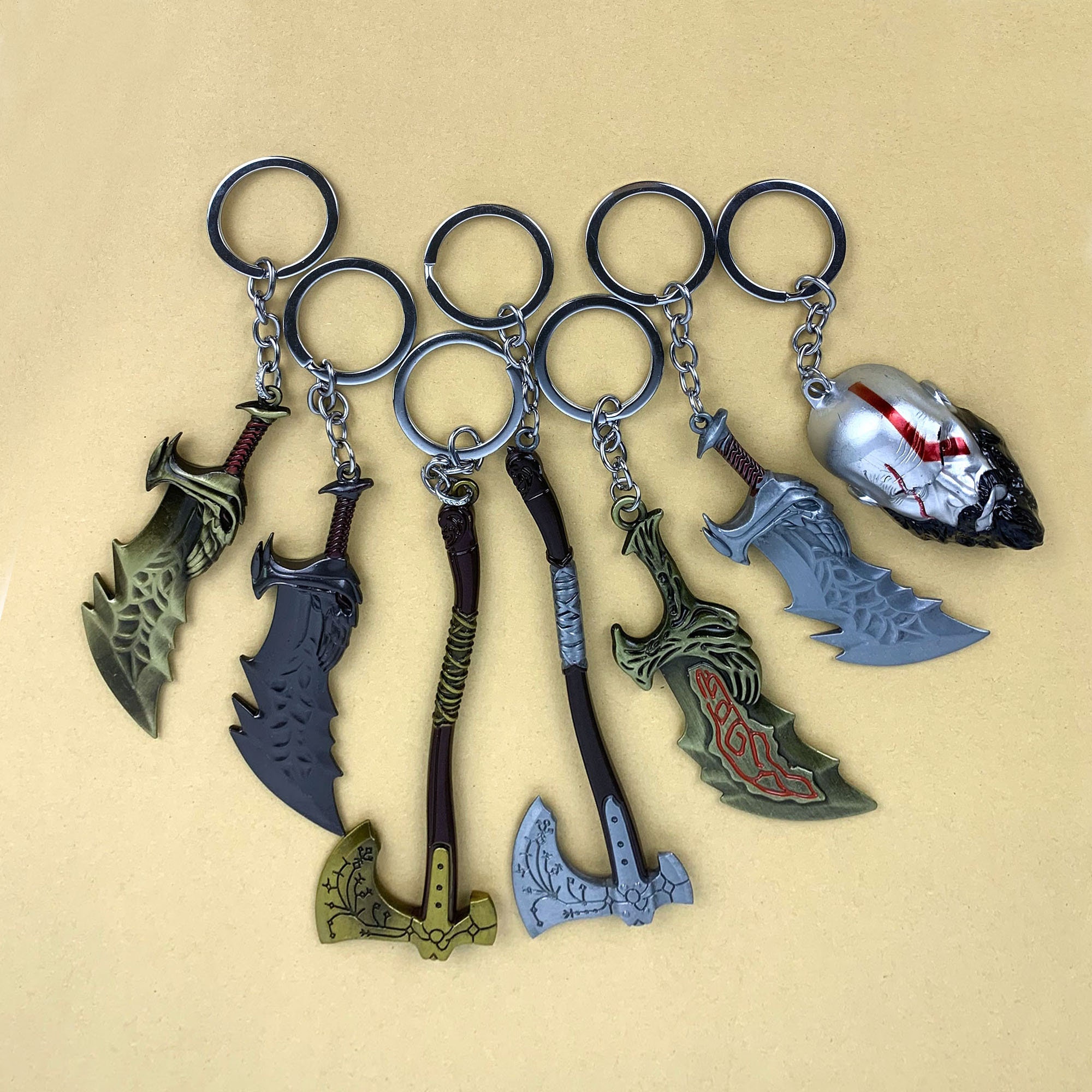 1/6 God of War SWORD Kratos Blade of Olympus LEVIATHAN full metal keychain