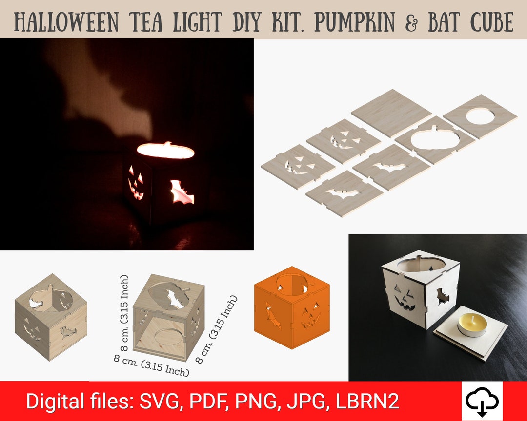Spooky Tea Light Halloween Tea Light DIY Kit. Pumpkin & Bat Etsy