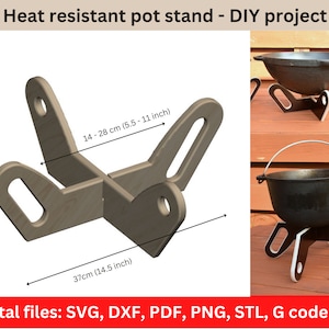 Elegant Foldable Multi-Size Heat Resistant Pot Stand. Foldable Pot Rack. Pot Pad. Pot Tray. Pot Holder. Digital files: svg dxf stl Gcode ...