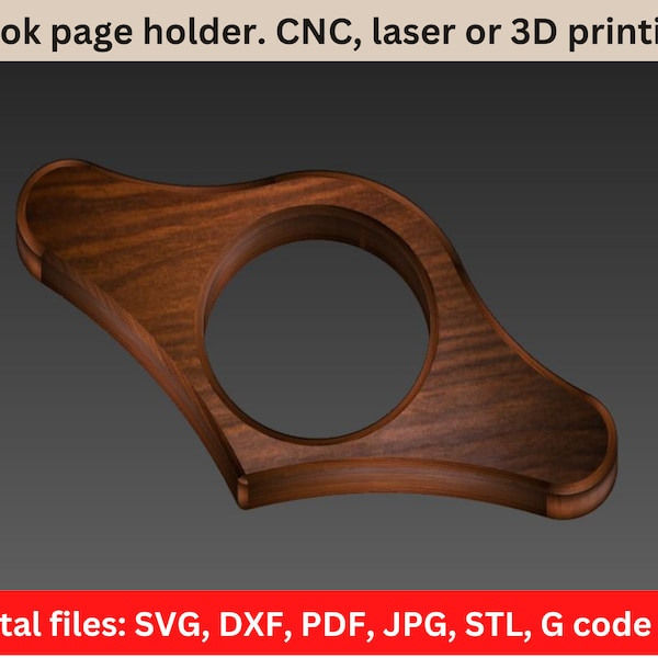 Support de page de livre pour la lecture de livres. Cadeaux d'accessoires pour les lecteurs de livres, les amateurs de livres, les cadeaux pour les rats de bibliothèque. Fichiers : svg dxf pdf