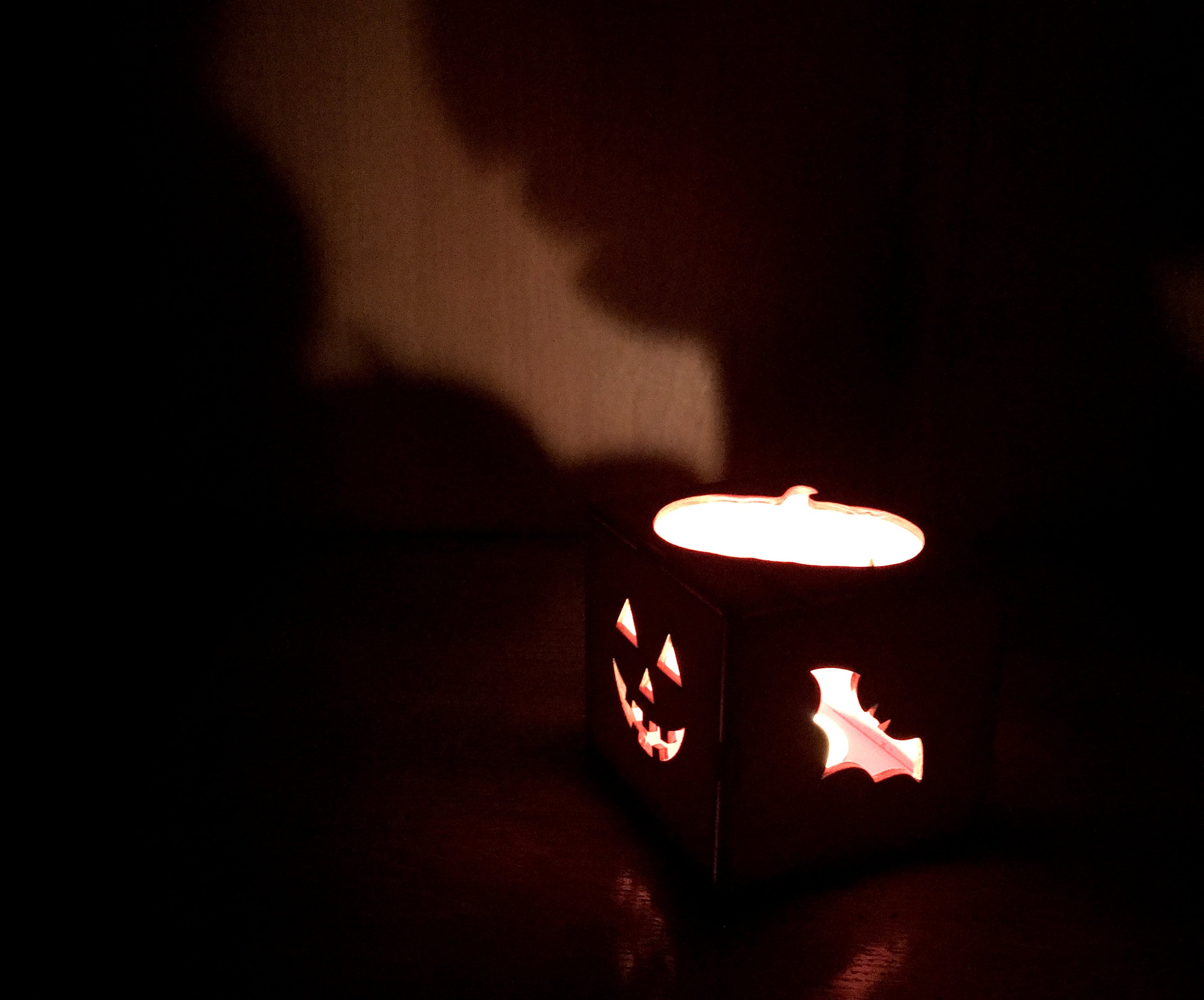 Spooky Tea Light: Halloween Tea Light DIY Kit. Pumpkin &amp; Bat Cube ...