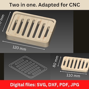 Wooden Soap Dish. Soap Saver Holder. Soap Tray for bathroom. Soap dish for shower. Digital files: Laser cut, CNC carving, 3D printing.