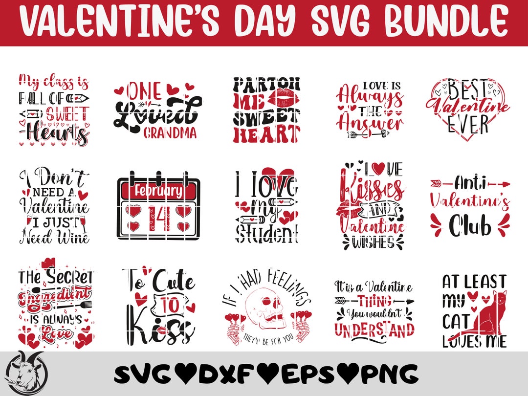 Valentines Svg Bundle, Valentines Day Svg, Happy Valentine Svg, Love ...