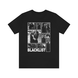 Das Blacklist Grayscale Collage T-Shirt - mit Raymond Reddington Elizabeth Keen Donald Ressler Harold Cooper Aram Mojtabai und mehr