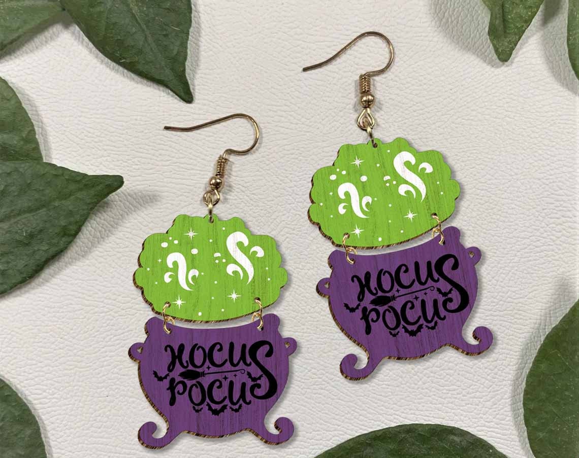 Hocus Pocus Earring Svg , Hocus Pocus Earrings Svg File , Sanderson
