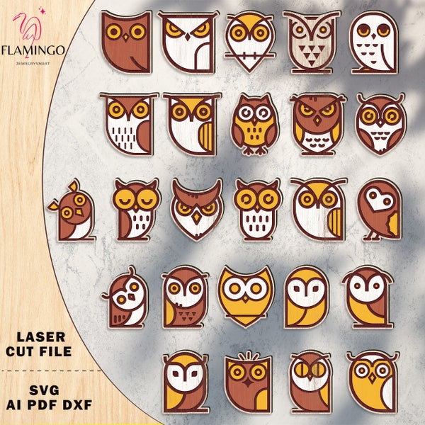 Bundle Owl Stud Earrings Laser Cut Svg, Owl Wood Stud Earrings Svg, Earrings Owl Glowforge Earrings Laser Svg,Owl Stud Earrings Svg