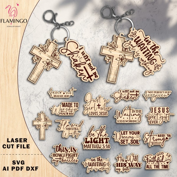 Bundle Cross & Jesus Keychain Svg ,Jesus Keychain,Vector File For Laser Cutting,Religious Svg,Faith Cut Files Svg,Jesus Cross Laser Cut File