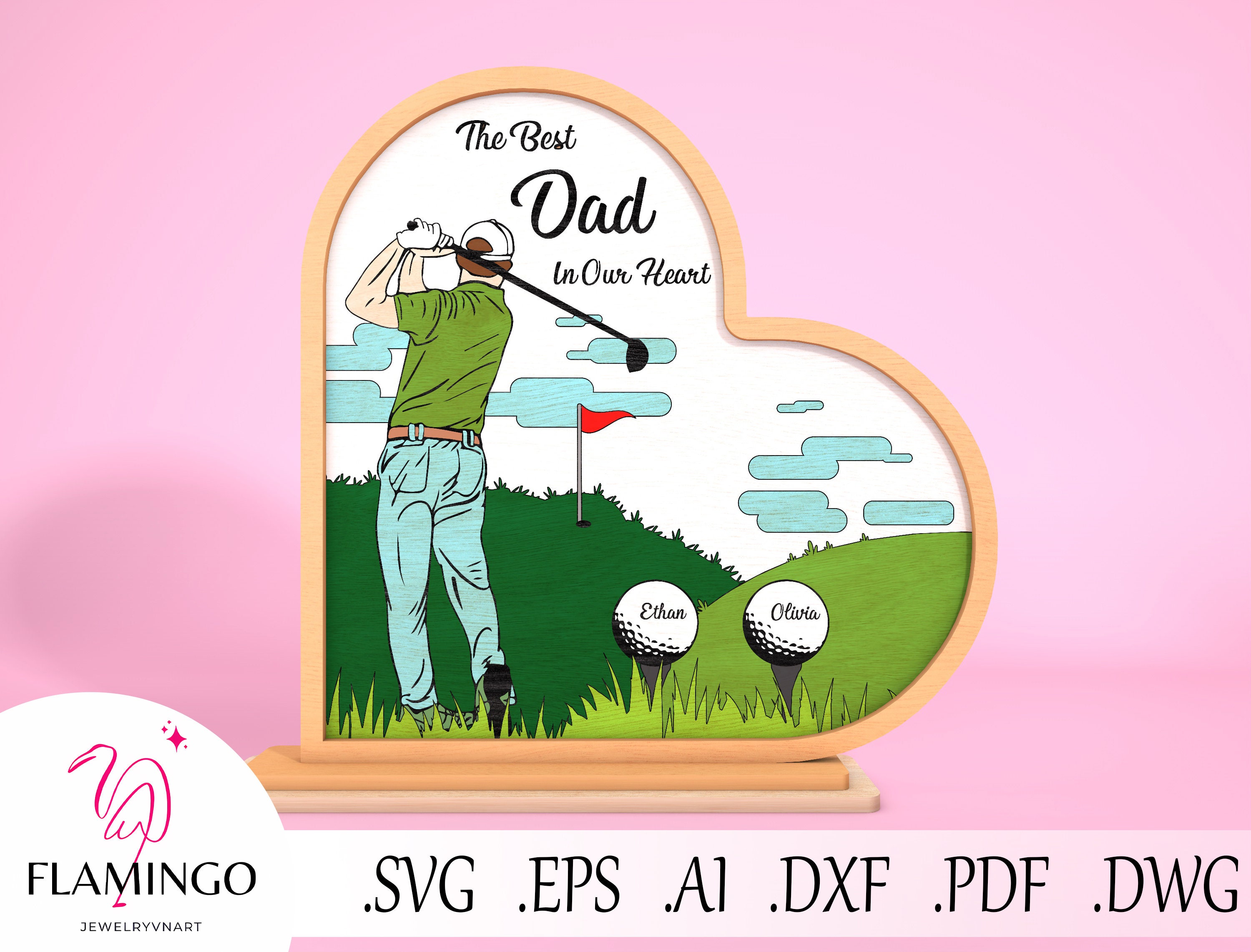 Golf Fathers Day Sign Personalized Svg ,the Best Dad in