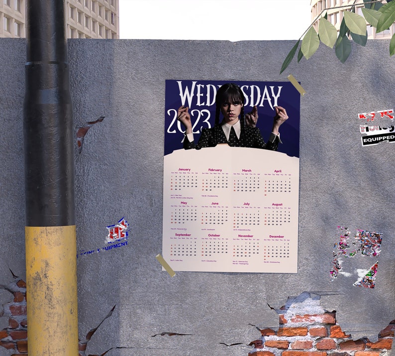 2023-calendar-printable-wednesday-christmas-giftbirthday-etsy-australia