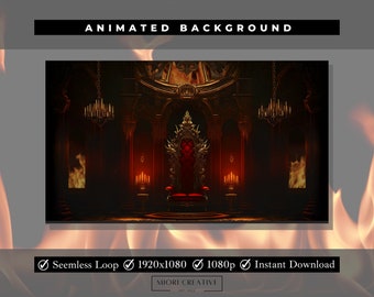 Fire Animated Background Castle VTuber Background PNGTuber Background Virtual Background VTuber Backgrounds Cool VTuber Room PNGTubers