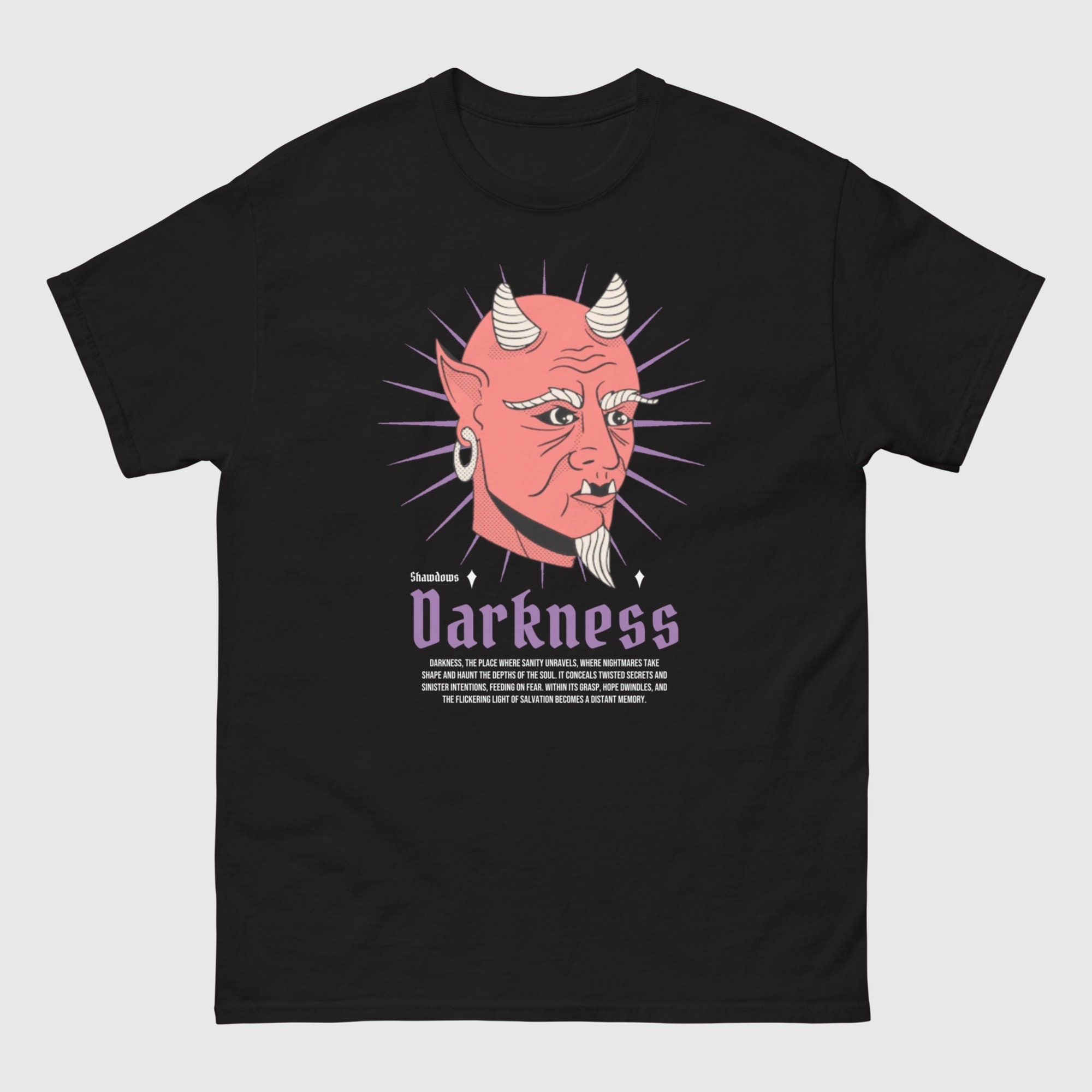 Darkness T Shirt, Retro Graphic Tee, Vintage Inspired Tee, Devil T 
