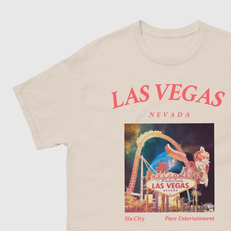 Vintage 90s All Over Print Las Vegas Nevada USA T-Shirt Large