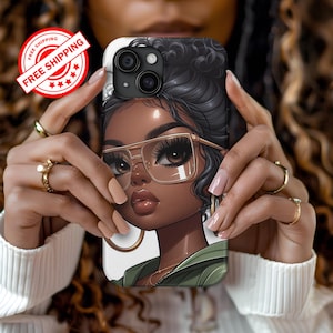 Girly, boss Lady Tough Cases, Black Girl, Fashion, iPhone, Samsung, Pixel Phone Case, Strong Protective Cover, Afrocentric Accessories, Girl
