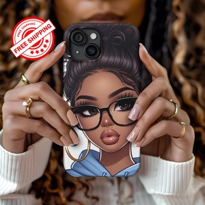 Girly, boss Lady Tough Cases, Black Girl, Fashion, iPhone, Samsung, Pixel Phone Case, Strong Protective Cover, Afrocentric Accessories, Girl