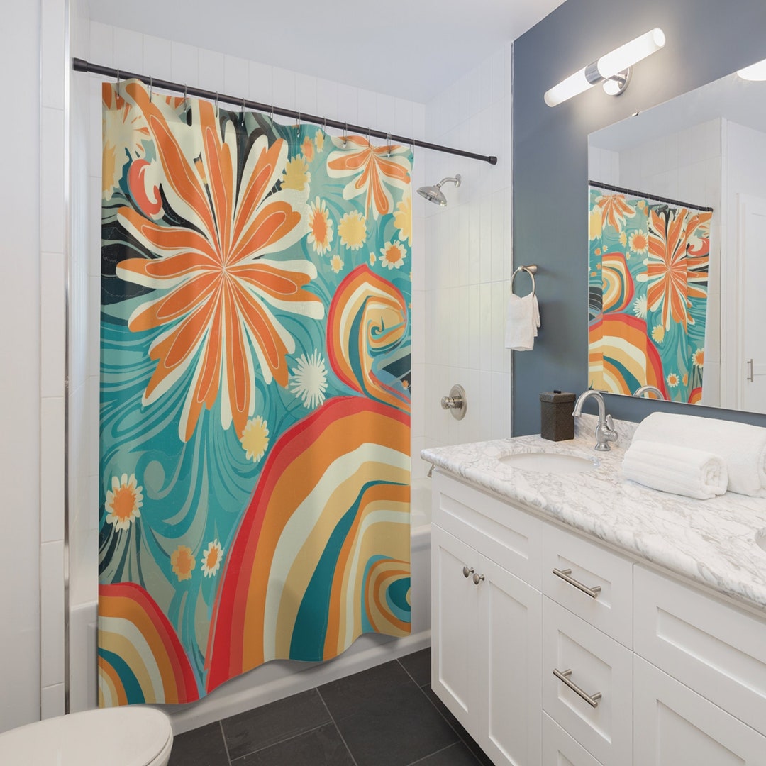 Boho Shower Curtain Bathroom Decor Girly Shower Curtain Etsy