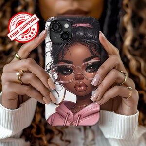 Girly, boss Lady Tough Cases, Black Girl, Fashion, iPhone, Samsung, Pixel Phone Case, Strong Protective Cover, Afrocentric Accessories, Girl