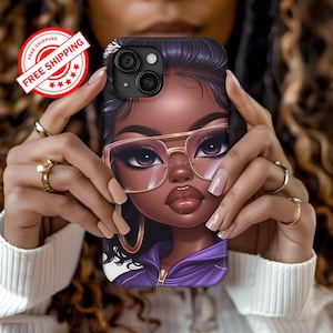 Girly, boss Lady Tough Cases, Black Girl, Fashion, iPhone, Samsung, Pixel Phone Case, Strong Protective Cover, Afrocentric Accessories, Girl