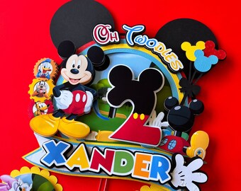 Inspired Mouse Cake Topper,   first  birthday cake topper, mickey mouse favor boxes, mickey mouse water labels, mickey mouse decorations