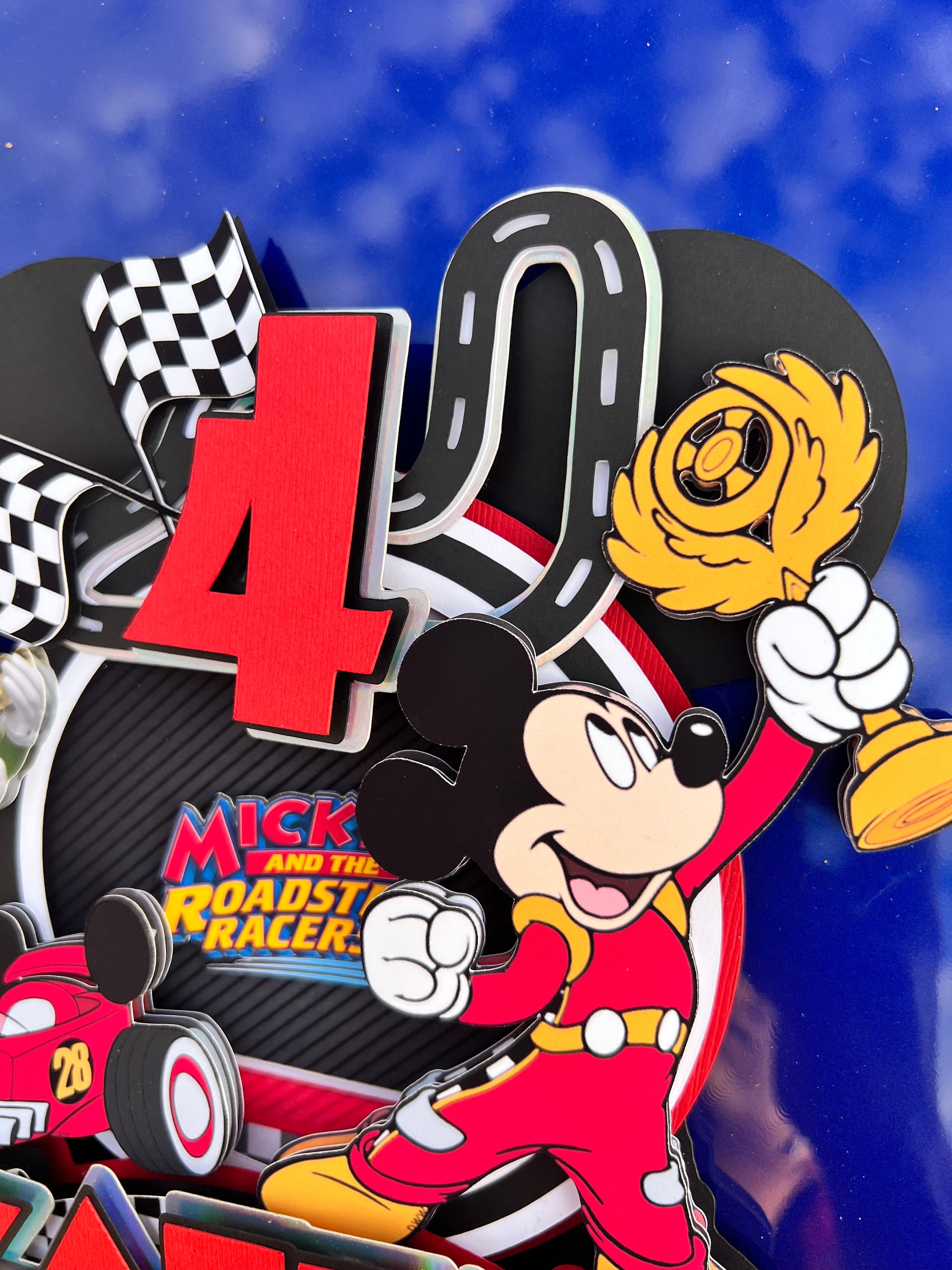 Mickey Racers Flag Mickey Mouse and the Roadster Racers Cake Topper, Cake Topper Mickey ...