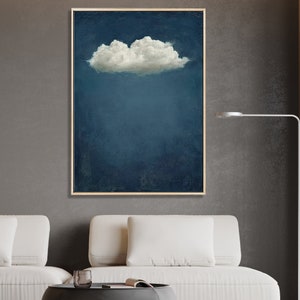 Original White Cloud Wall Art Blue Wall Art Abstract Art Painting ...