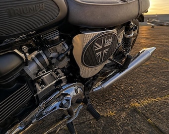 Kit de tampas laterais esquerda e direita para Triumph Bonneville / Scrambler / Thruxton 2000–2016