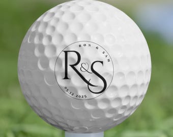 Recuerdos de boda personalizados con pelota de golf, regalos de boda personalizados, impresión a color, pelota de golf personalizada, recuerdos de boda para invitados (6 unidades)