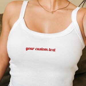Embroidered Tank Top, Personalized Tank Top, Custom Embroidered Tank Top, Custom Text Embroidered Tank Top, Y2K Tank, Custom Tank Top Gift