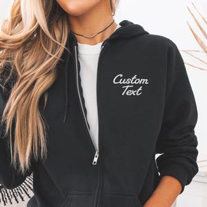 Moletom com zíper e logotipo empresarial bordado personalizado, camisa com estampa personalizada, logotipo empresarial de marketing, camisa de marca, suéter com monograma e zíper de um quarto
