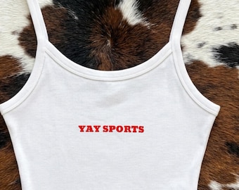 Yay Sports Embroidered Tank Top, Football Shirt, Football Tank Top, Game Day Tank Top, Game Day Shirt, Football Sunday Shirt
