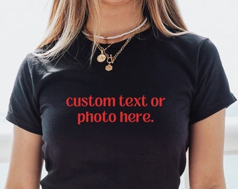 Aangepaste tekst baby-T-shirt y2k, trendy vintage T-shirt jaren 90, aangepaste y2k-mode, baby-T-shirt, aangepaste jaren 90 top, shirt aangepaste tekst y2k, aangepaste y2k outfit