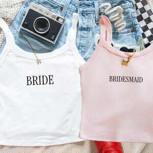 Embroidered Bride  Tank Top, Personalized Crop Tank Top, Custom Embroidered Crop Top Tank, Custom Text Embroidered Tank Top, Bridal Tank Top