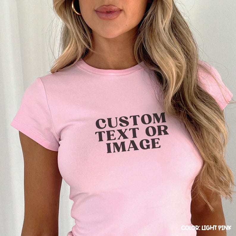 Trendy Custom Text Baby Tee, Aesthetic Personalized Made Shirt for