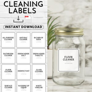Cleaning Caddy Bin DECAL ONLY Cleaning Supply Bin Label Cleaning Caddy Bin  Label 