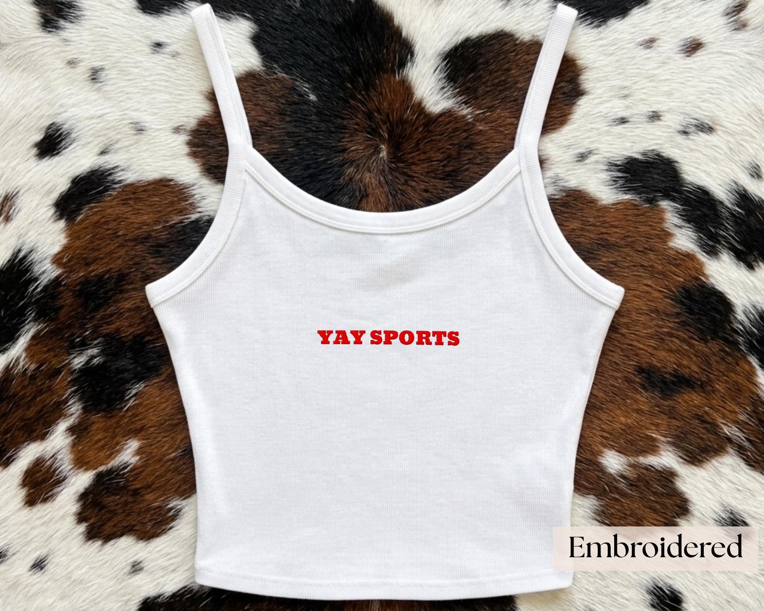 Yay Sports Embroidered Tank Top, Football Shirt, Football Tank Top, Game Day Tank Top, Game Day Shirt, Football Sunday Shirt
